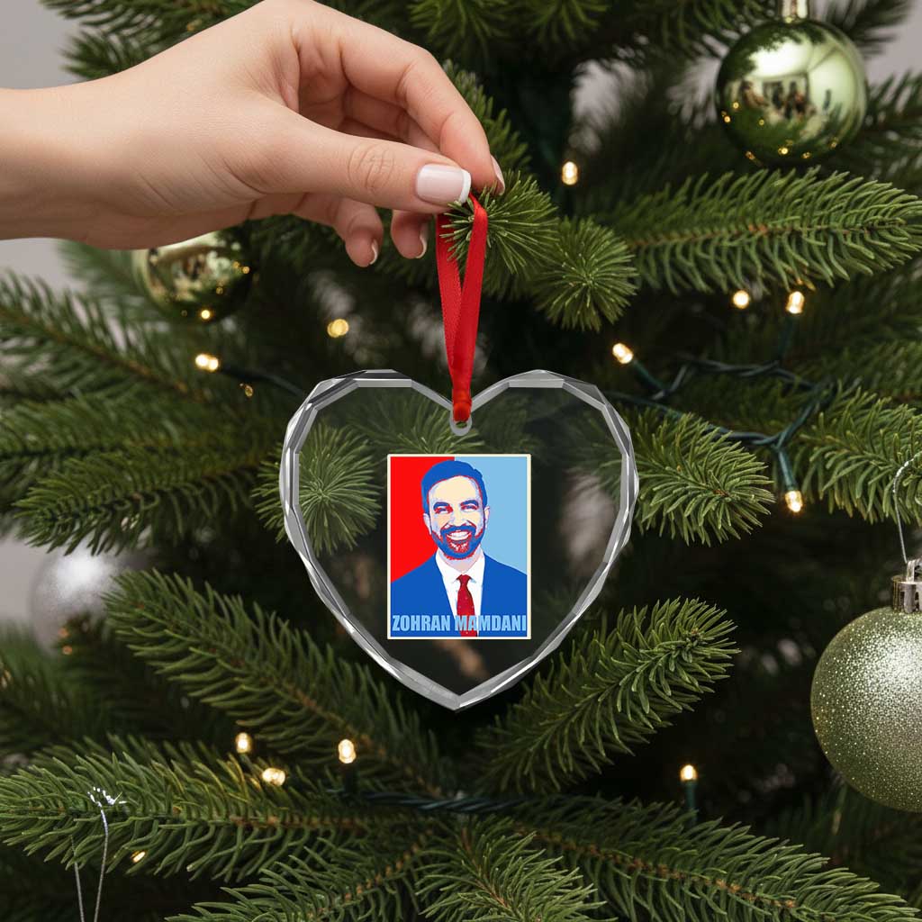 Zohran Madamni Heart Crystal Glass Ornament for New York Mayor TS02 Print Your Wear