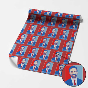 Zohran Madamni Wrapping Paper Roll for New York Mayor TS02 Red Print Your Wear