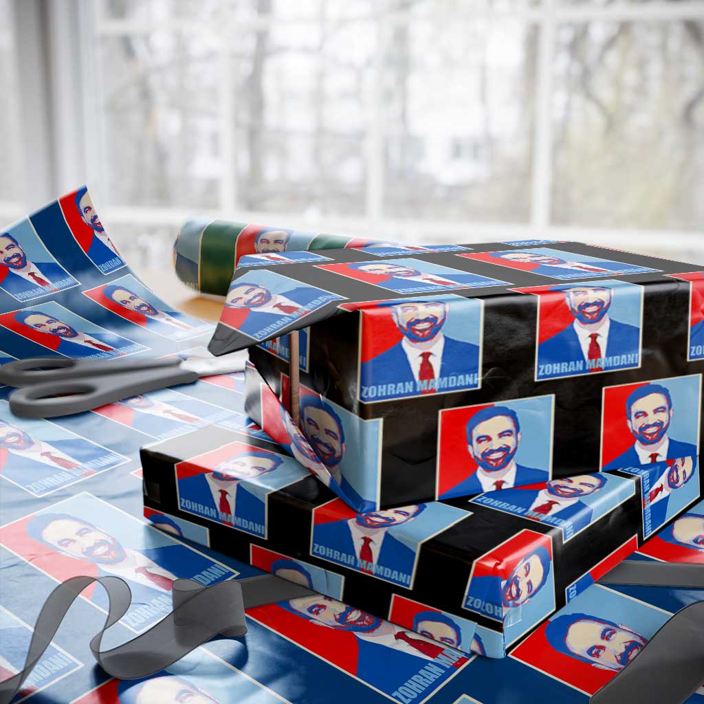 Zohran Madamni Wrapping Paper Roll for New York Mayor TS02 Black Print Your Wear