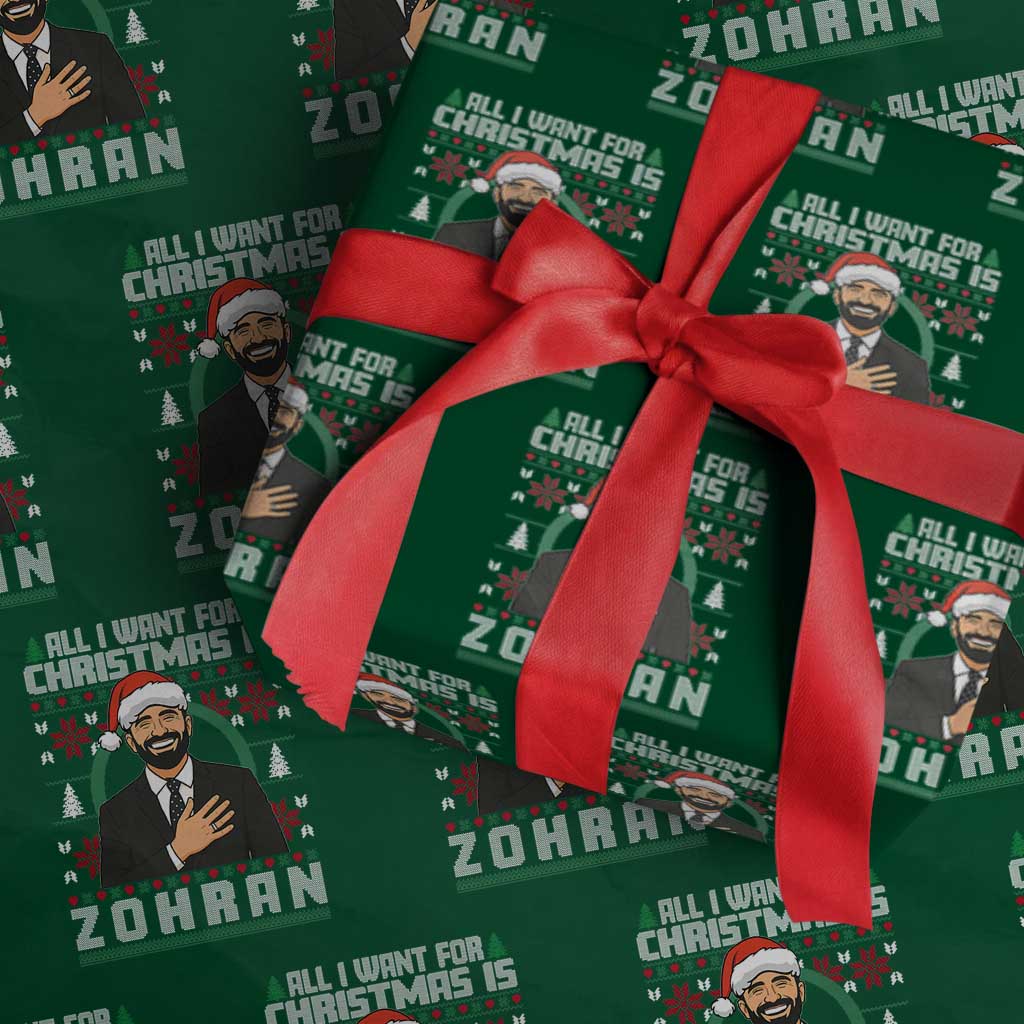 Zohran Mamdani Christmas Wrapping Paper Roll All I Want For Xmas Is New York City TS14 Green Print Your Wear