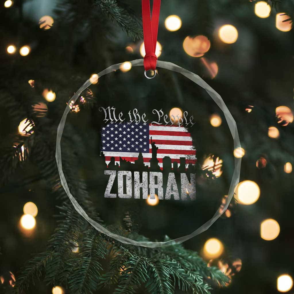 Zohran Mamdani Groovy Flowers Crystal Glass Ornament Retro Style TS02 Print Your Wear