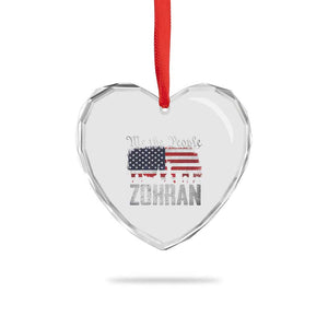 Zohran Mamdani Groovy Flowers Heart Crystal Glass Ornament Retro Style TS02 Print Your Wear