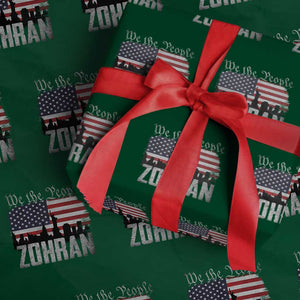 Zohran Mamdani Groovy Flowers Wrapping Paper Roll Retro Style TS02 Green Print Your Wear