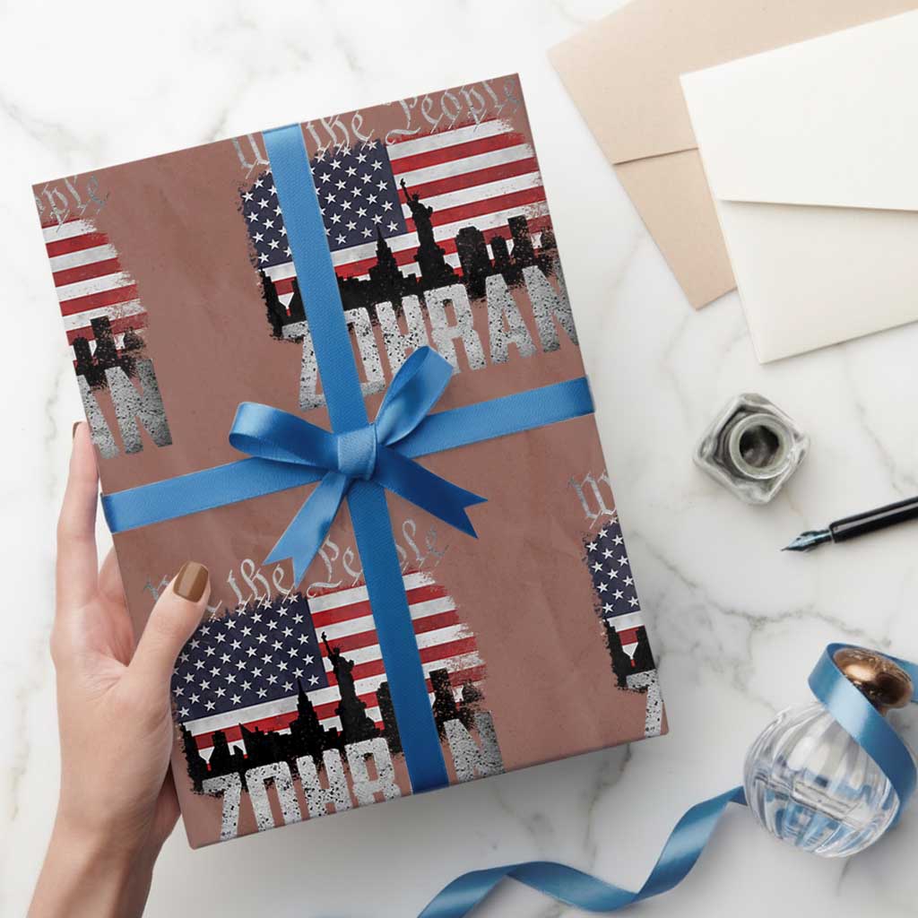 Zohran Mamdani Groovy Flowers Wrapping Paper Roll Retro Style TS02 Mocha Print Your Wear
