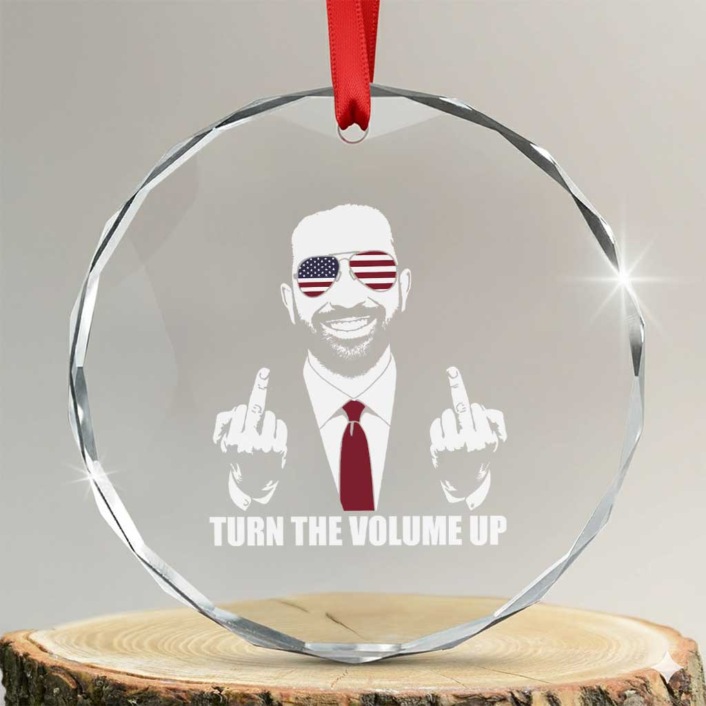 Zohran Mamdani Hope Crystal Glass Ornament Zoharan Mamdani USA Flag Funny Middle Finger TS02 Transparent Glass 3'' Circle Print Your Wear