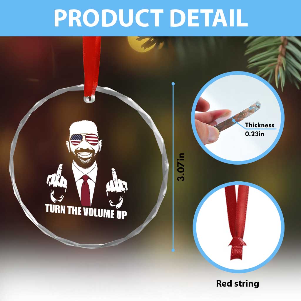 Zohran Mamdani Hope Crystal Glass Ornament Zoharan Mamdani USA Flag Funny Middle Finger TS02 Print Your Wear