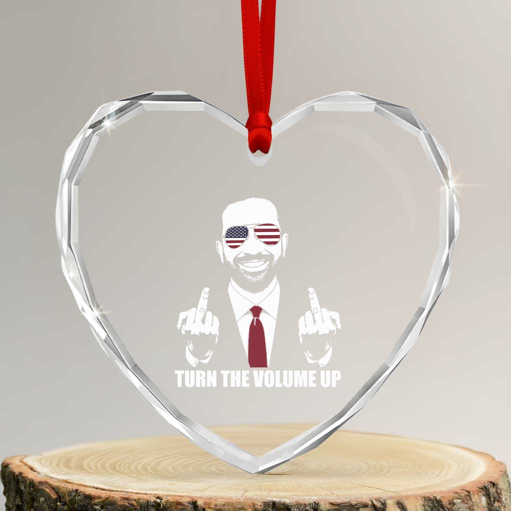 Zohran Mamdani Hope Heart Crystal Glass Ornament Zoharan Mamdani USA Flag Funny Middle Finger TS02 Transparent Glass 3'' Heart Print Your Wear