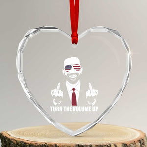 Zohran Mamdani Hope Heart Crystal Glass Ornament Zoharan Mamdani USA Flag Funny Middle Finger TS02 Transparent Glass 3'' Heart Print Your Wear