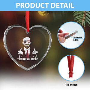 Zohran Mamdani Hope Heart Crystal Glass Ornament Zoharan Mamdani USA Flag Funny Middle Finger TS02 Print Your Wear