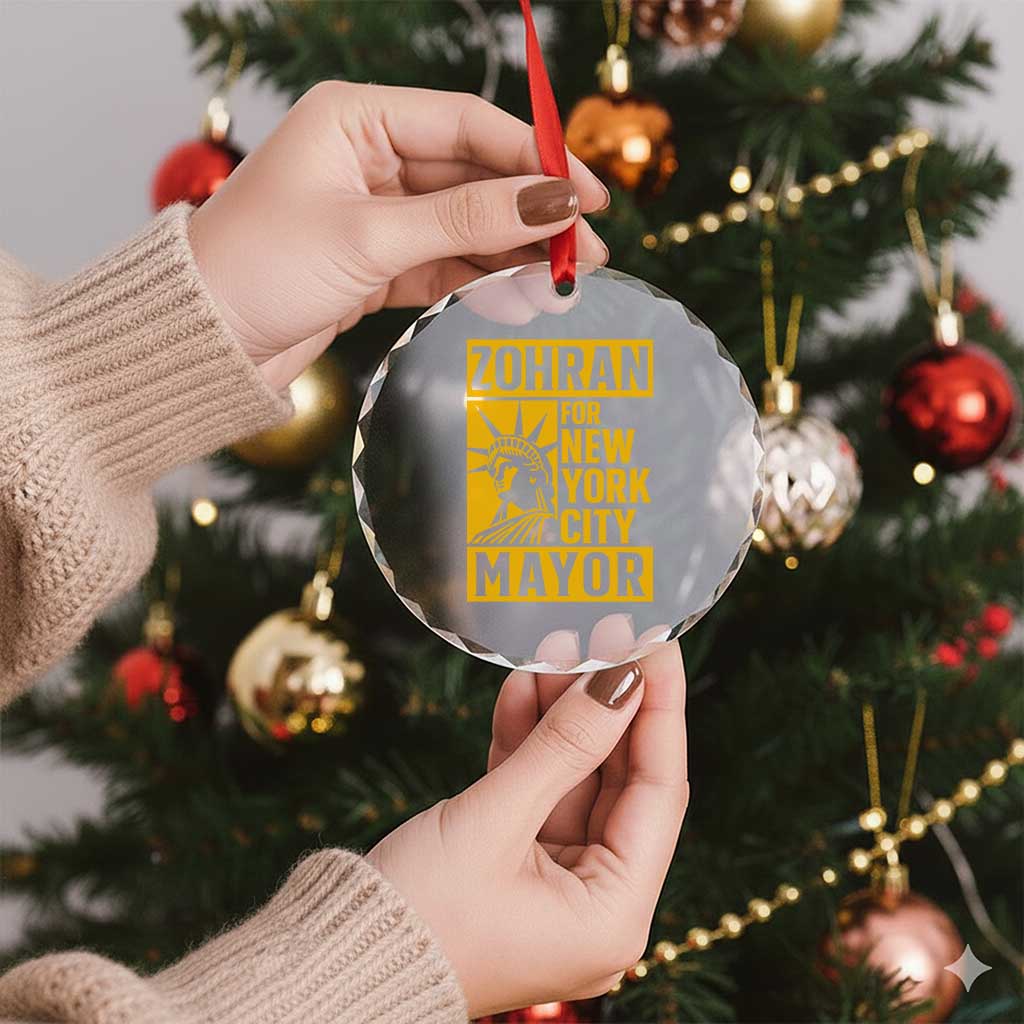 Zohran Mamdani NYC Mayor Crystal Glass Ornament Funny Cool Trendy Progressive TS14 Print Your Wear