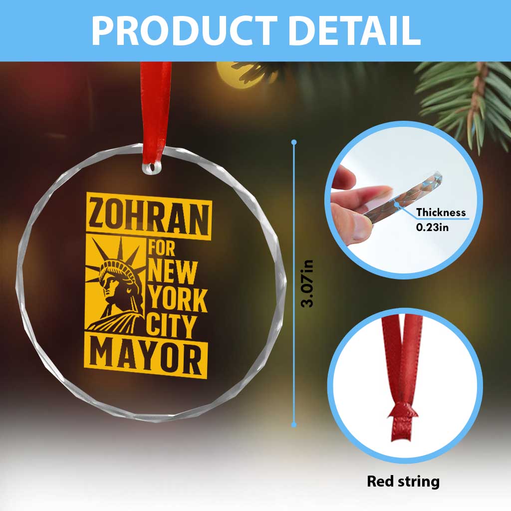 Zohran Mamdani NYC Mayor Crystal Glass Ornament Funny Cool Trendy Progressive TS14 Print Your Wear