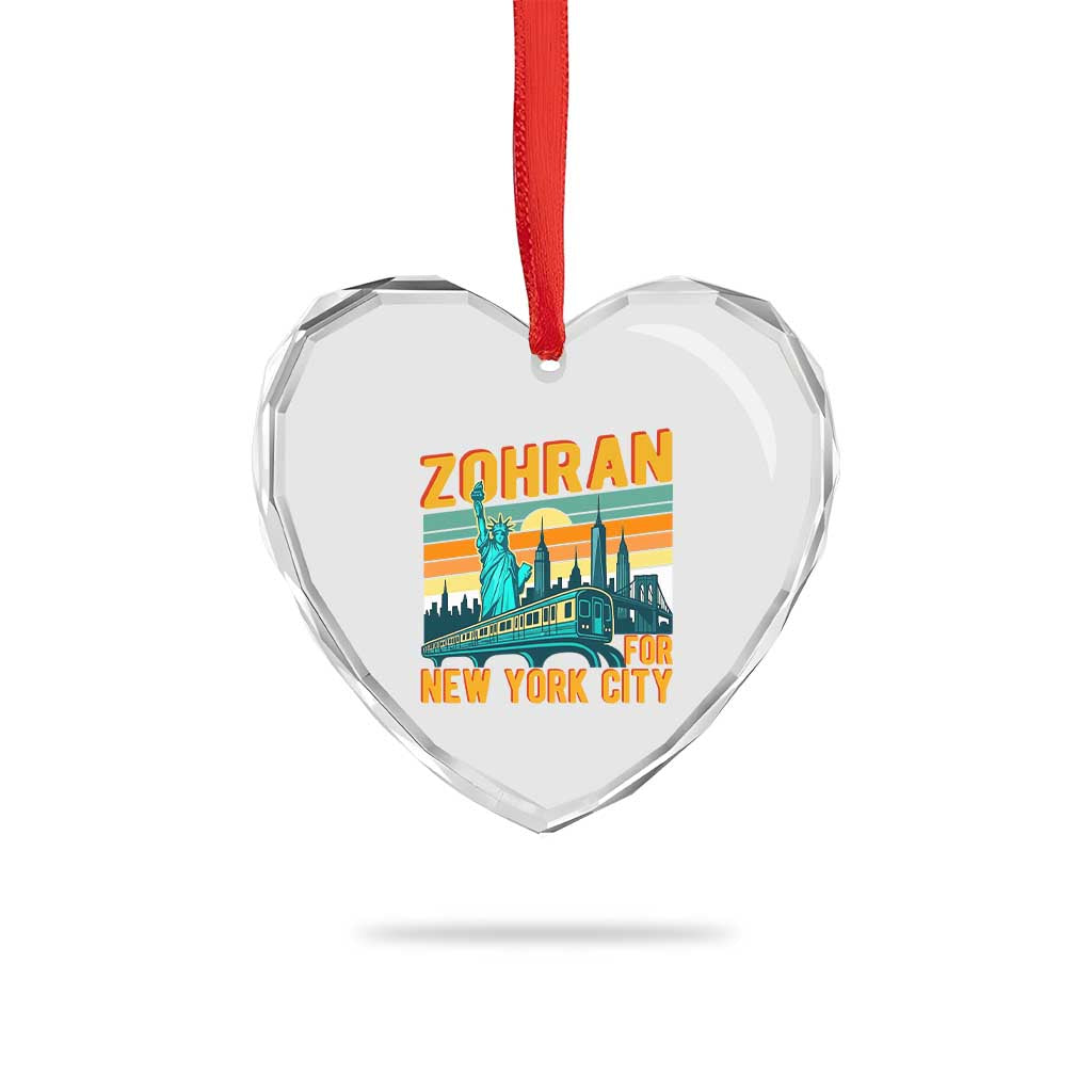 Zohran Mamdani NYC Mayor Heart Crystal Glass Ornament TS14 Print Your Wear