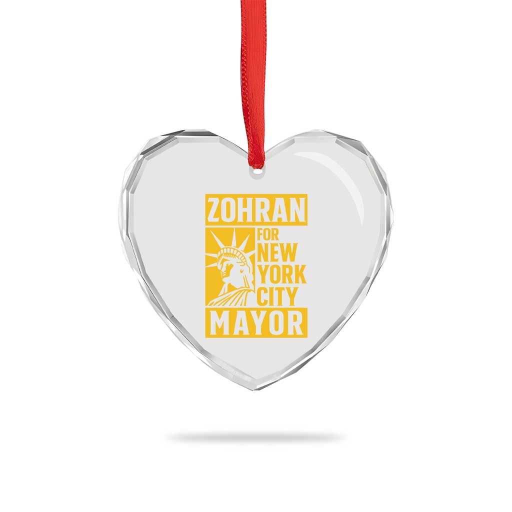 Zohran Mamdani NYC Mayor Heart Crystal Glass Ornament Funny Cool Trendy Progressive TS14 Print Your Wear