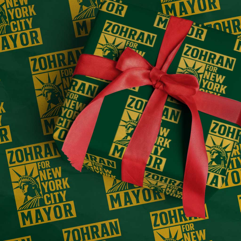 Zohran Mamdani NYC Mayor Wrapping Paper Roll Funny Cool Trendy Progressive TS14 Green Print Your Wear