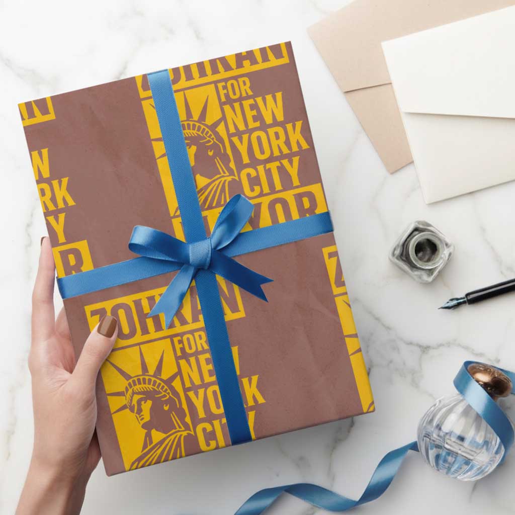 Zohran Mamdani NYC Mayor Wrapping Paper Roll Funny Cool Trendy Progressive TS14 Mocha Print Your Wear