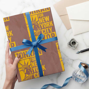 Zohran Mamdani NYC Mayor Wrapping Paper Roll Funny Cool Trendy Progressive TS14 Mocha Print Your Wear